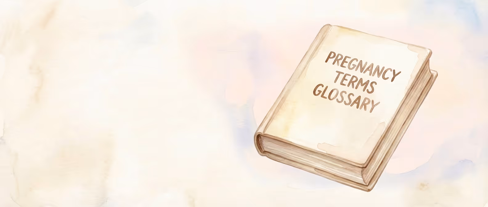 Watercolour illustration of a medical reference book representing prenatal care guidelines and genetic counselling resources, illustration by SMART NT